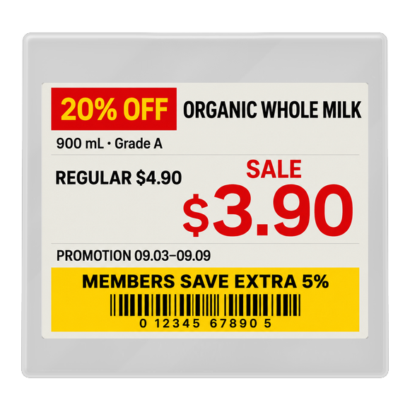 DP0420 white-bezel promotion price display