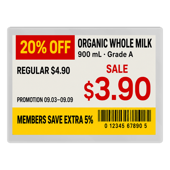 DP1160 white-bezel promotion price display